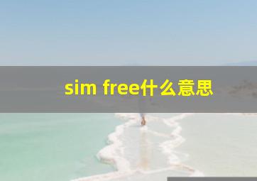 sim free什么意思